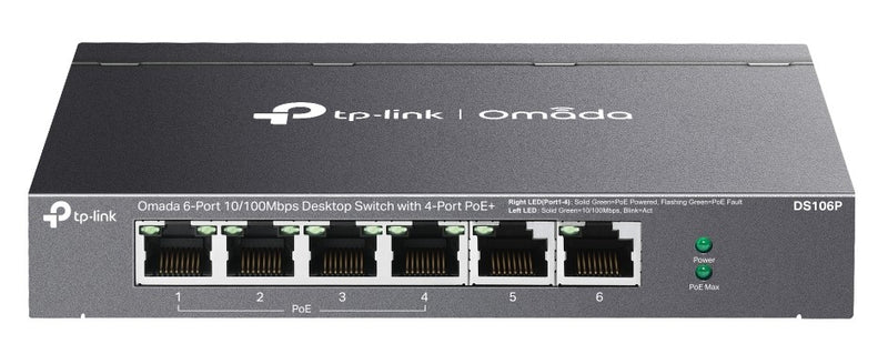 Switch Omada 6 Port với 4 Port PoE+ TP-Link DS106P