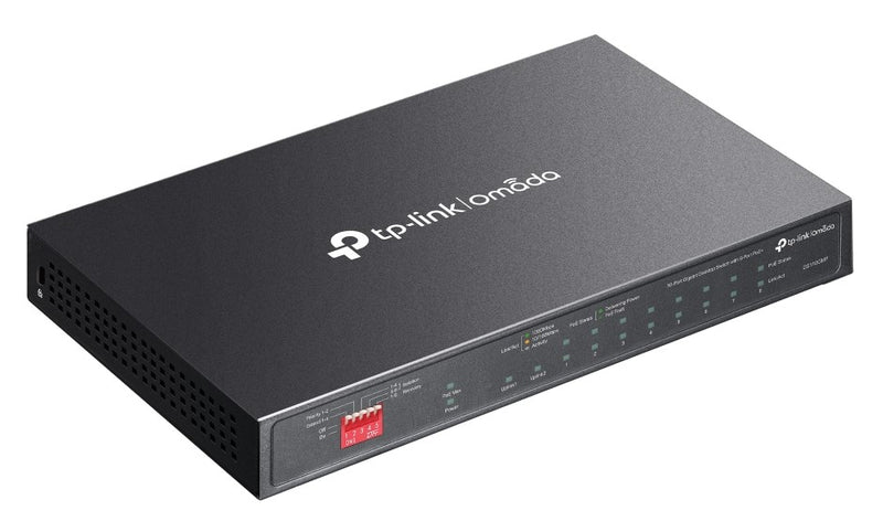 TP-Link DS110GMP Omada 10-Port Gigabit Unmanaged Desktop Switch with 8-Port PoE+ (123W)