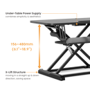 Brateck DWS15-01E 雙層(電動)升降桌上桌辦公枱 - DK-DWS15E (代理直送)(不包安裝)