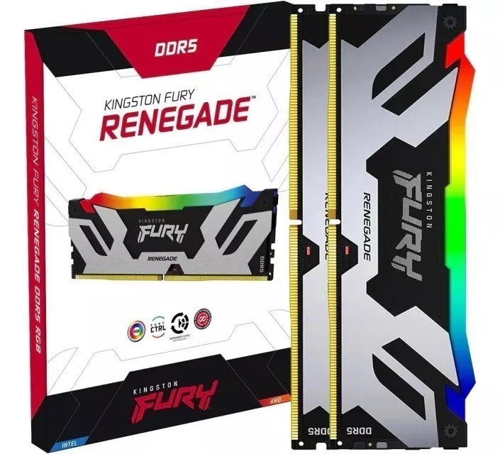 Kingston 64GB Kit (2x32GB) KF560C32RSAK2-64 Fury Renegade RGB Black 黑色 DDR5-6000MHz Memory
