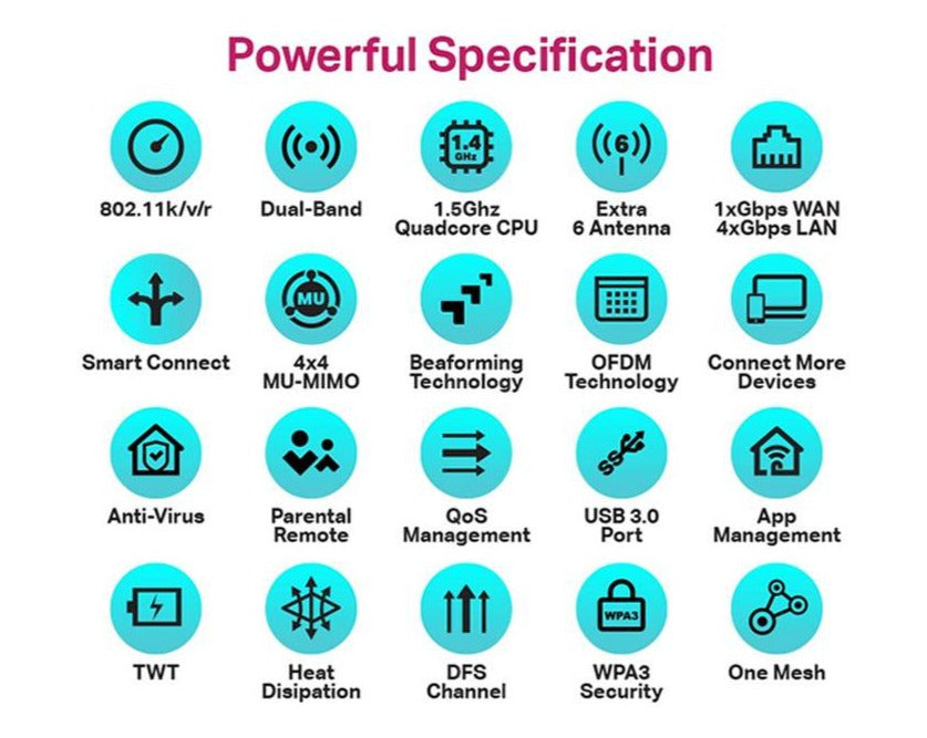 TP-Link Archer AX73 AX5400 Dual Band 6 Stream Gigabit WiFi 6 Router