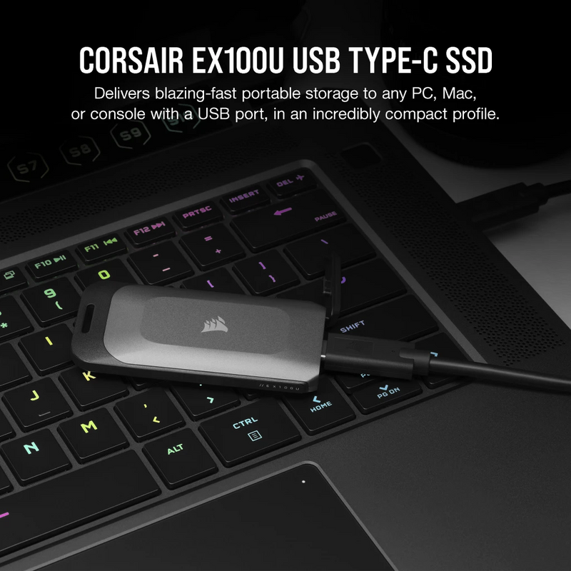 Corsair 2TB EX100U Portable SSD CSSD-EX100U2TB USB 3.2 Gen 2 &amp; Type-C