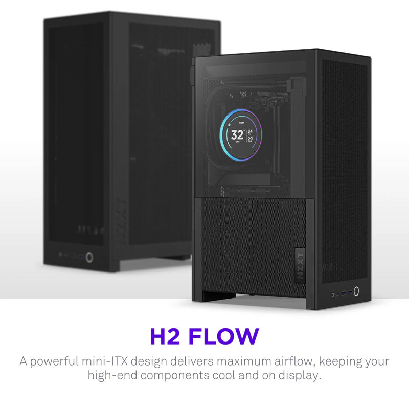 NZXT H2 FLOW Black 黑色 Tempered Glass ITX CASE CI-H21FB-01