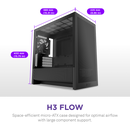 NZXT H3 FLOW (2025) Black 黑色 Tempered Glass MATX CC-H31FB-01