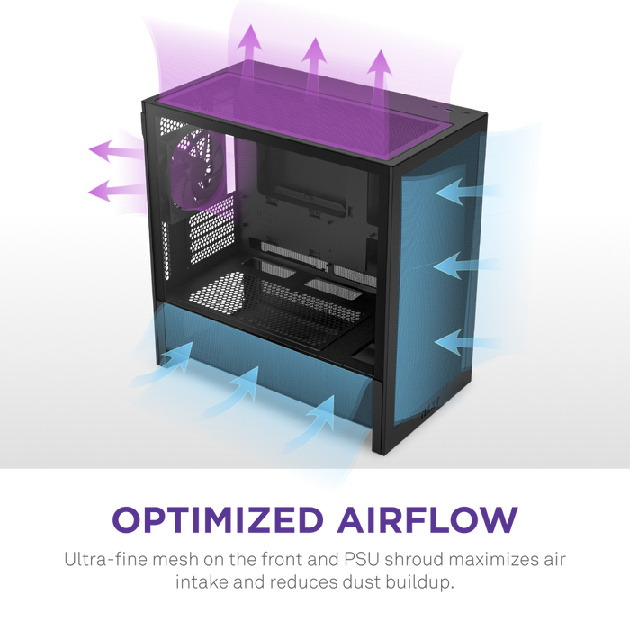 NZXT H3 FLOW (2025) Black 黑色 Tempered Glass MATX CC-H31FB-01