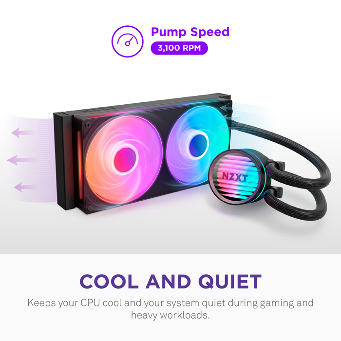 NZXT Kraken Core 240 RGB 黑色 240mm Liquid CPU Cooler RL-KR24C-B1