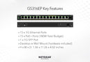 NETGEAR GS316EP-100UKS 16-Port PoE+ Gigabit Ethernet Plus Switch (180W) - 15 Copper ports +  1 SFP Port