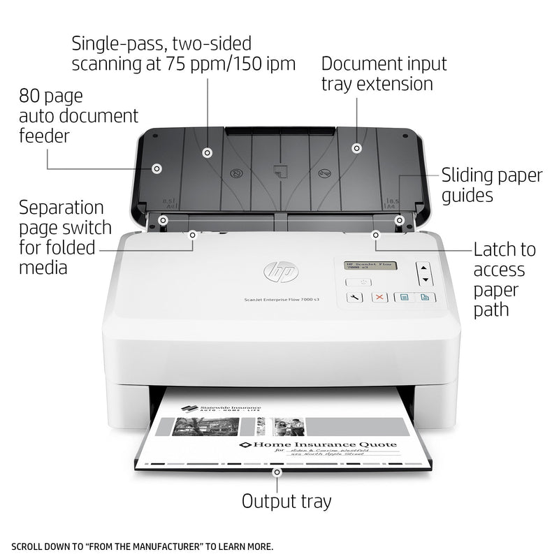 HP ScanJet Enterprise Flow 7000 s3 Sheet-feed Scanner -L2757A 