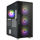 FSP CUT592 4x 14cm ARGB Tempered Glass Type-C (黑色) E-ATX Case