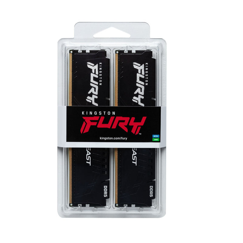 Kingston 64GB Kit (2x32GB) KF556C36BBE2AK2-64 / KF556C36BBEAK2-64 FURY Beast RGB DDR5 5600MHz Memory (AMD EXPO & Intel XMP 3.0)