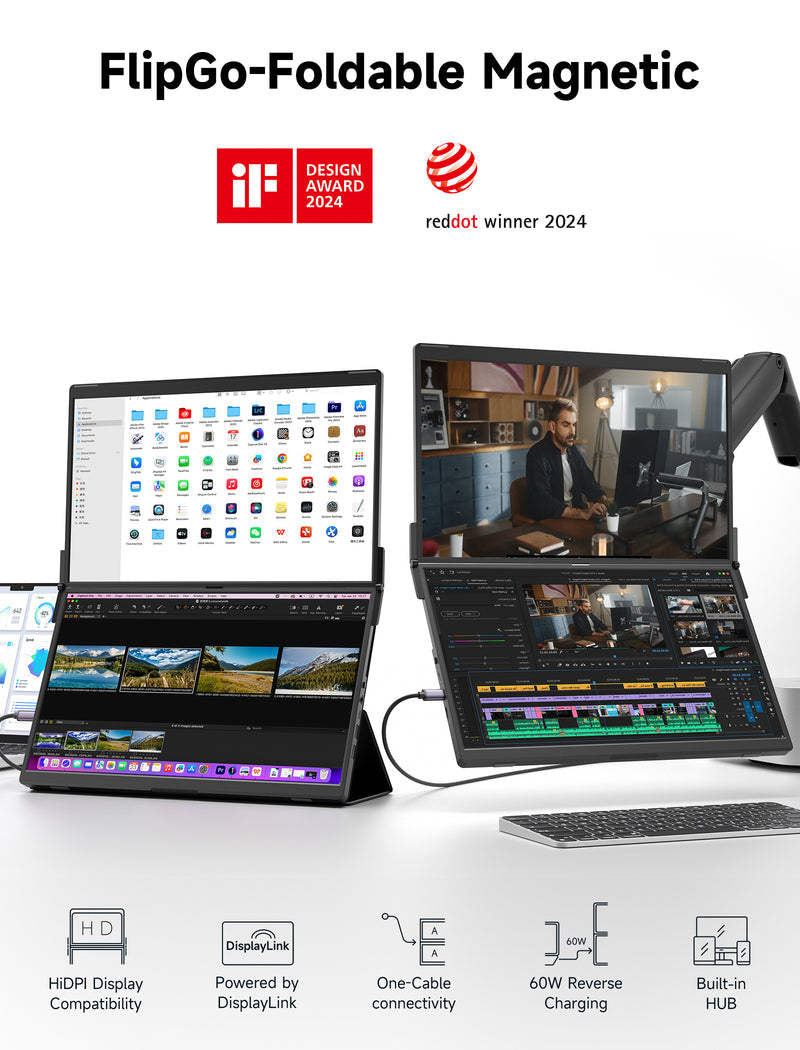 JSAUX FlipGo Pro 15.6" 攜帶型顯示器 (MO-JG156PB)