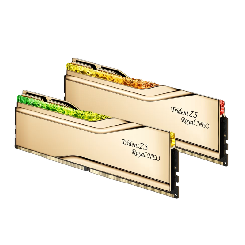 G.SKILL 48GB Kit (2x24GB) Trident Z5 ROYAL Neo RGB Gold 金色 F5-6000J2836F24GX2-TR5NG DDR5 6000MHz CL28 Memory (AMD EXPO)