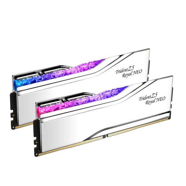 G.SKILL 48GB Kit (2x24GB) Trident Z5 ROYAL Neo RGB Silver F5-8000J4048G24GX2-TR5NS DDR5 8000MHz Memory (AMD EXPO) 