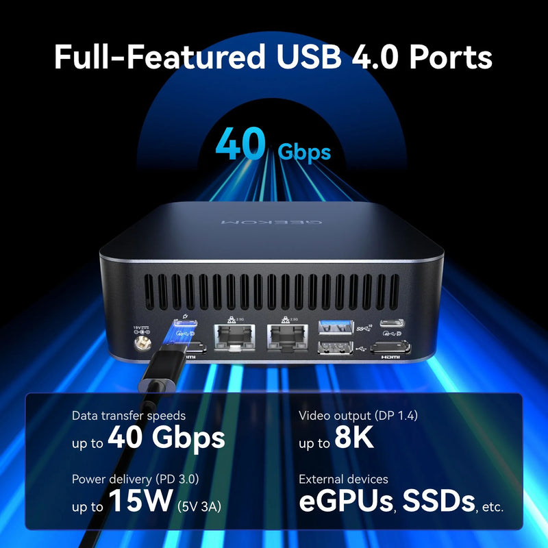 GEEKOM GT1 Mega MINIPC CS-GGT1M7B (Ultra 7 155H/64GB DDR5/2TB SSD/W11 Pro)