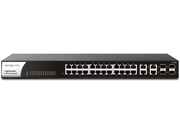 DrayTek Vigor-G1282 28-Port Web Smart Gigabit Switch 