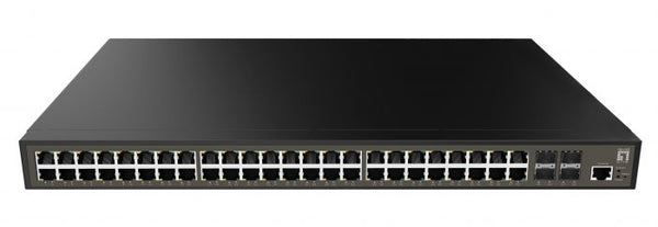 LevelOne GEL-5271 52-Port L2 Plus Managed Gigabit Switch, 48 x Gigabit RJ45, 4 x Gigabit SFP 