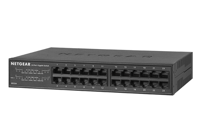 NETGEAR GS324 24 port Gigabit Unmanaged Switch  (with Rack mount kit)