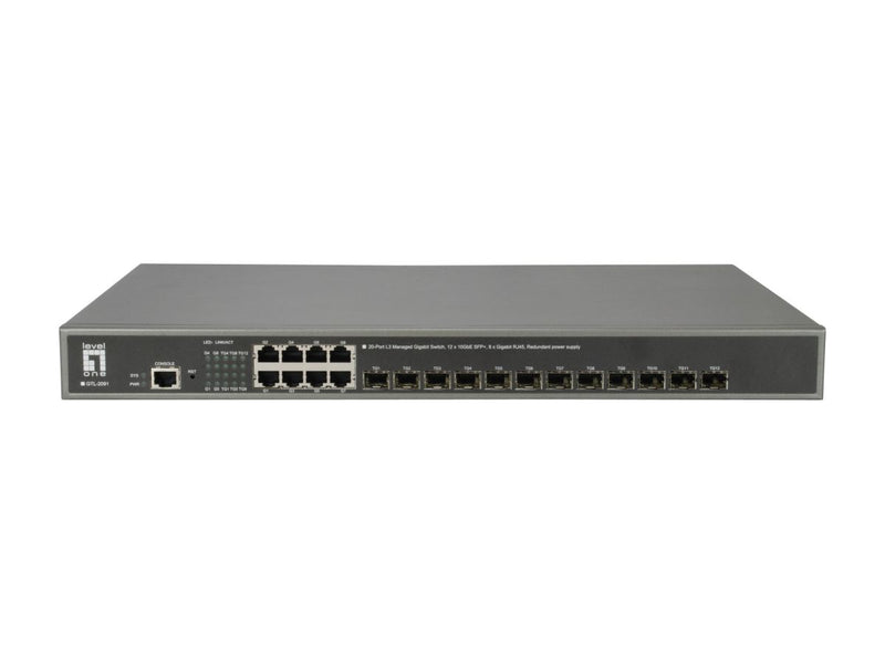 LevelOne GTL-2091 20 Port L3 10G + GE Managed Fiber Stack Switch