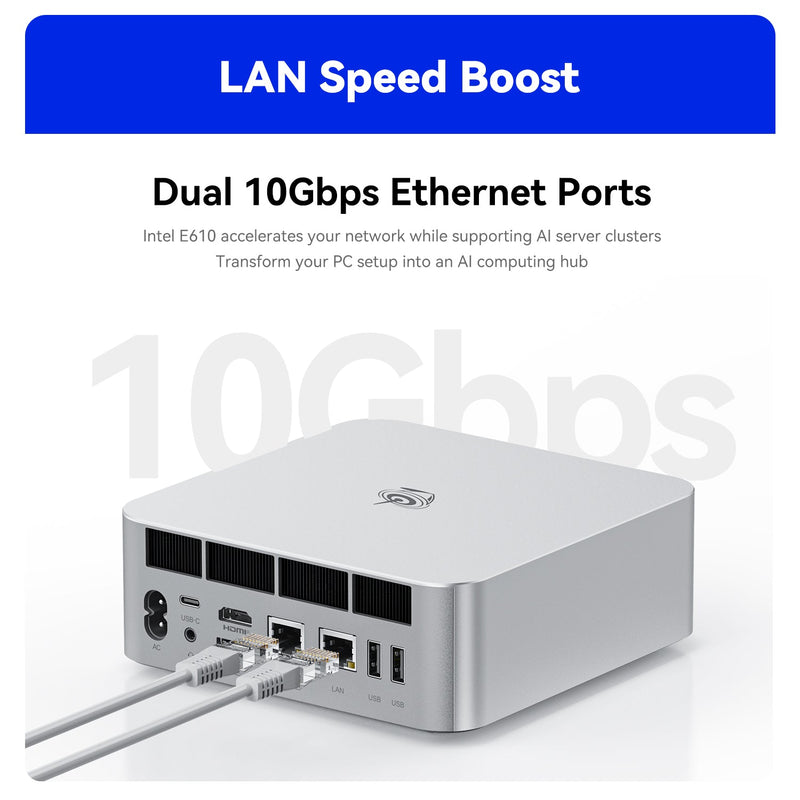 BEELINK BL/GTi15 + BEELINK EX Pro Docking Station (64G+1T SYSTEM) Mini PC (Intel Ultra 9 285H / 64GB DDR5 Ram / 1TB SSD / Windows 11 Pro) CS-BLGTI15 + DK-BLEXDS