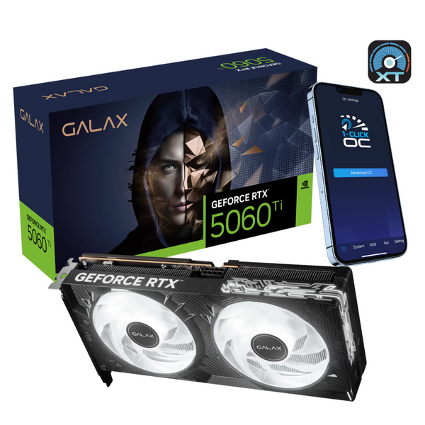 GALAX GeForce RTX 5060 Ti 1-Click OC 16GB GDDR7 GA-DCN-RTX5060TI-16G-1CLICKOC-2X-BK