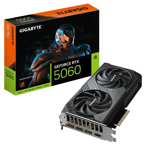 GIGABYTE GeForce Series RTX 5060 WINDFORCE 8GB GDDR7 (GV-N5060WF2-8GD)