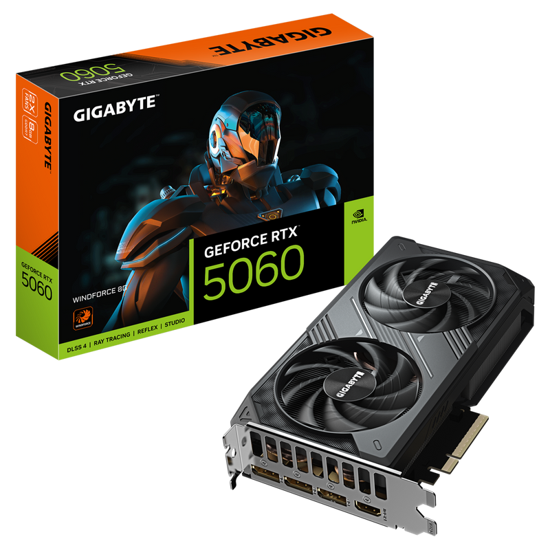 GIGABYTE GeForce Series RTX 5060 WINDFORCE 8GB GDDR7 (GV-N5060WF2-8GD)