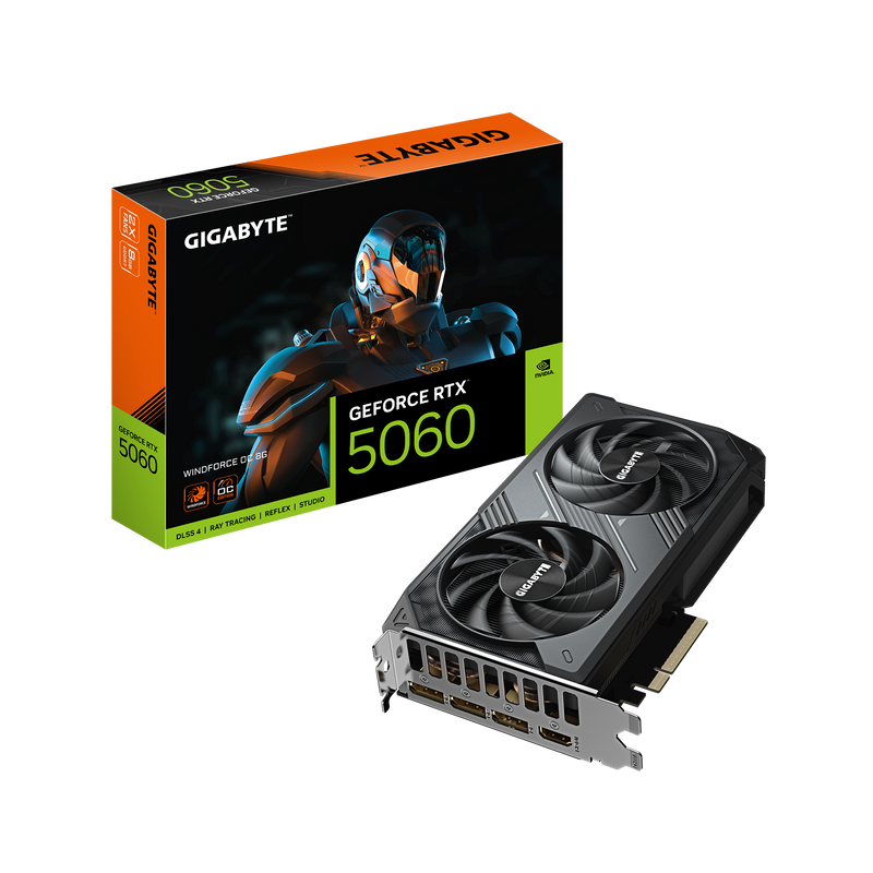 GIGABYTE GeForce Series RTX 5060 WINDFORCE OC 8GB GDDR7 GV-N5060WF2OC-8GD