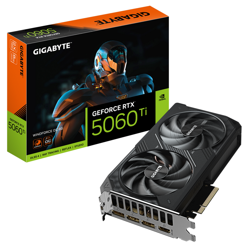 GIGABYTE GeForce RTX 5060 Ti WINDFORCE OC 8GB GDDR7 GV-N506TWF2OC-8GD