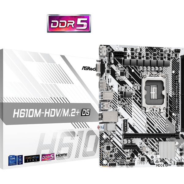 ASRock H610M-HDV/M.2+ D5 DDR5,LGA 1700 mATX Motherboard