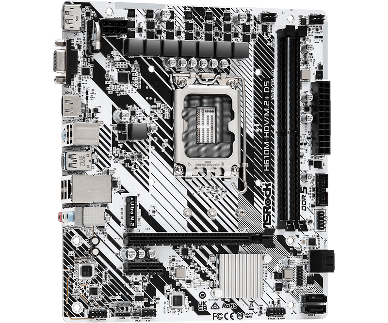 ASRock H610M-HDV/M.2+ D5 DDR5,LGA 1700 mATX Motherboard 