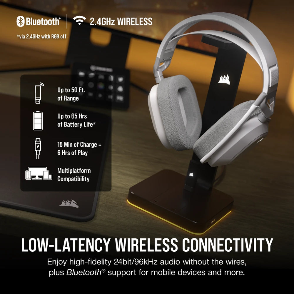 CORSAIR HS80 MAX Wireless Gaming Headset - White CA-9011296-AP