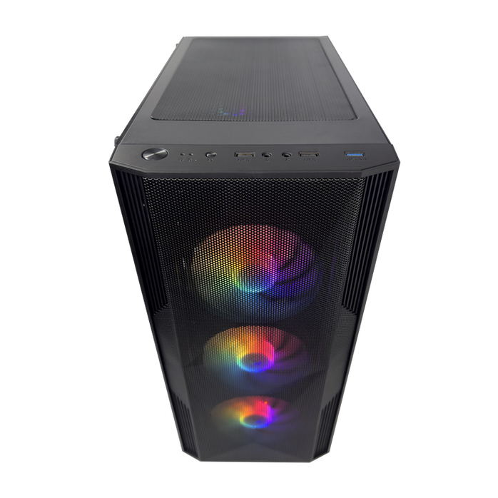 Ares Anubis Glass Side ATX Case Black (Rainbow LED FAN*4 included)