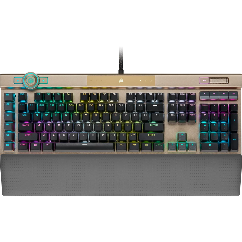 【優惠價】Corsair K100 RGB Optical-Mechanical Gaming Keyboard - Midnight Gold CH-912A21A-NA