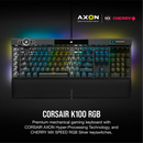 CORSAIR K100 RGB Mechanical Gaming Keyboard — CHERRY MX Speed — Black CH-912A014-NA