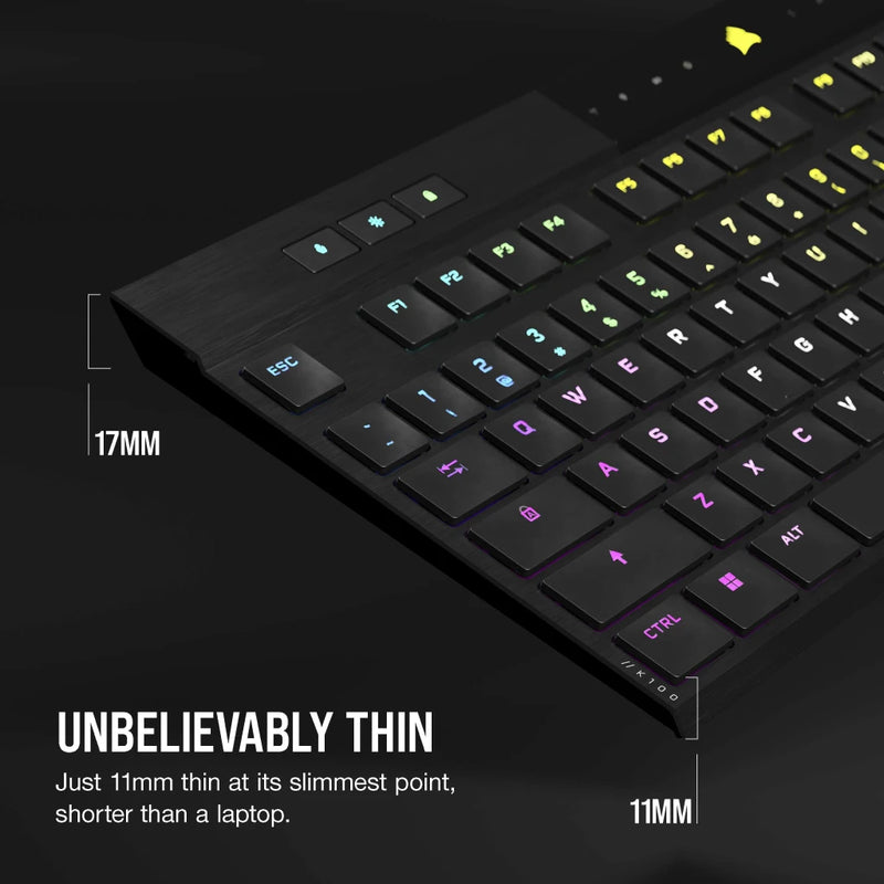 Corsair K100 AIR WIRELESS RGB Ultra-Thin Mechanical Gaming Keyboard - CHERRY MX Ultra Low Profile Tactile CH-913A01U-NA