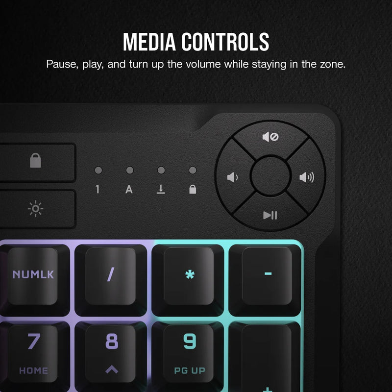 【至抵優惠】Corsair K55 CORE RGB Gaming Keyboard — Black CH-9226C65-NA