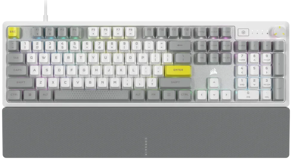 Corsair K70 CORE SE RGB Mechanical Gaming Keyboard with Palm Rest (Cherry MLX Red Switch) Off-White CH-9109D1E-NA