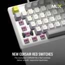 Corsair K70 CORE SE RGB Mechanical Gaming Keyboard with Palm Rest (Cherry MLX Red Switch) Off-White 灰白色 CH-9109D1E-NA