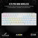 Corsair K70 PRO MINI Wireless 60% Mechanical CHERRY MX Speed Switch Keyboard with RGB Backlighting - White CH-9189114-NA