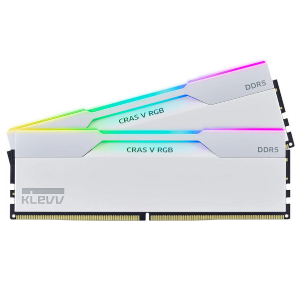 KLEVV CRAS V RGB White 白色 DDR5 32GB (2x16GB) 6000MHz CL28 Memory SK Hynix Chip AMD EXPO & Intel XMP 3.0 CV16X2-KD5AGUA80-60B280J