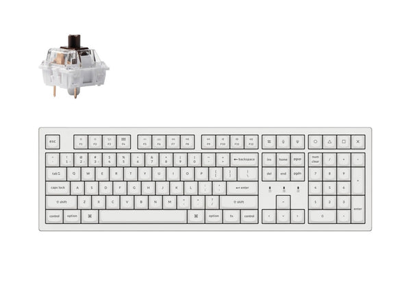 Keychron K10 Pro QMK/VIA Wireless Mechanical Keyboard -White (Brown) (KC-K10P-P3) 
