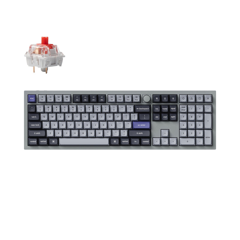 Keychron Q6 Pro QMK/VIA Wireless Custom Mechanical Keyboard -Silver Gray (Red) (KC-Q6P-N1) 