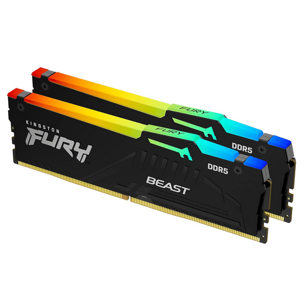 Kingston 64GB Kit (2x32GB) KF556C36BBE2AK2-64 / KF556C36BBEAK2-64 FURY Beast RGB DDR5 5600MHz Memory (AMD EXPO & Intel XMP 3.0)