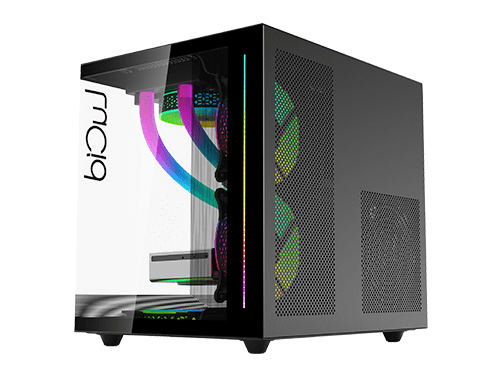 AITC KINGSMAN GAMING Lucid V900 黑色 側透Micro-ATX Case 跟3把ARGB Case Fan