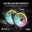 Corsair iCUE LINK LX140 RGB Starter Kit Black 140mm PWM PC Case Fan Dual Pack (2件裝) (CO-9051028-WW)