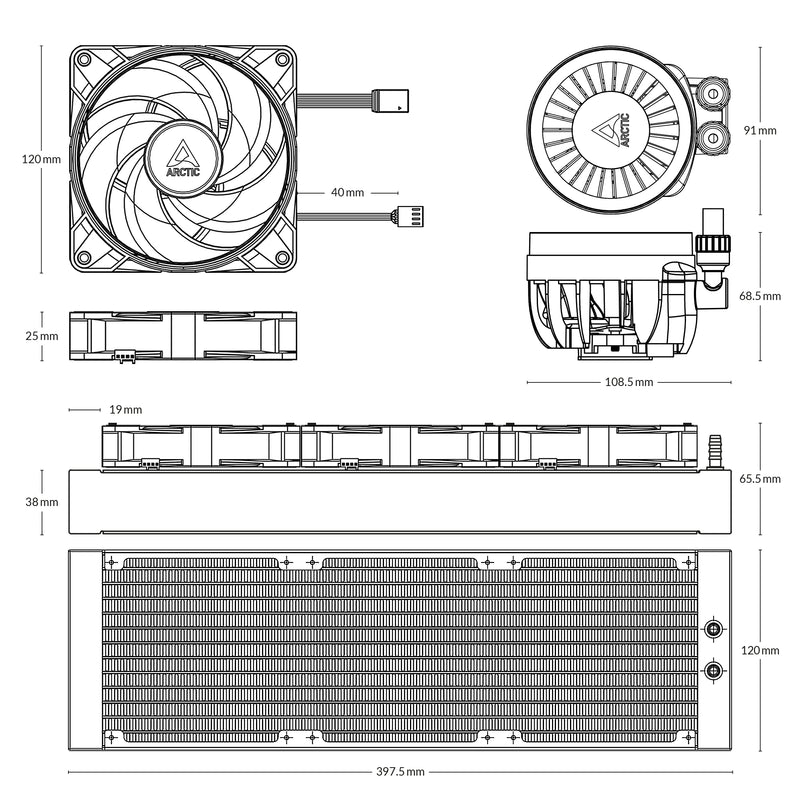 ARCTIC Liquid Freezer III 360 ARGB BLACK 黑色 Liquid CPU Cooler