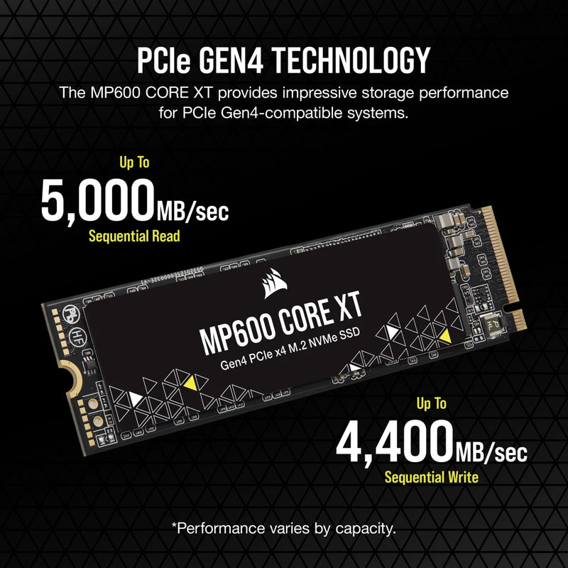 CORSAIR 2TB MP600 CORE XT CSSD-F2000GBMP600CXTR2 PCIe Gen4 x4 NVMe 1.4 M.2 SSD