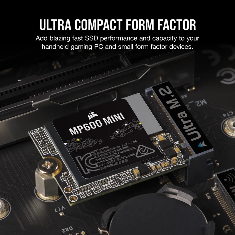 【超值優惠】CORSAIR 1TB MP600 MINI (Gen4) CSSD-F1000GBMP600MNR2 M.2 2230 PCIe Gen4 x4 NVMe SSD