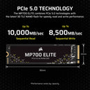 CORSAIR 1TB MP700 ELITE CSSD-F1000GBMP700ENH PCIe 5.0 (Gen 5) x4 NVMe M.2 SSD