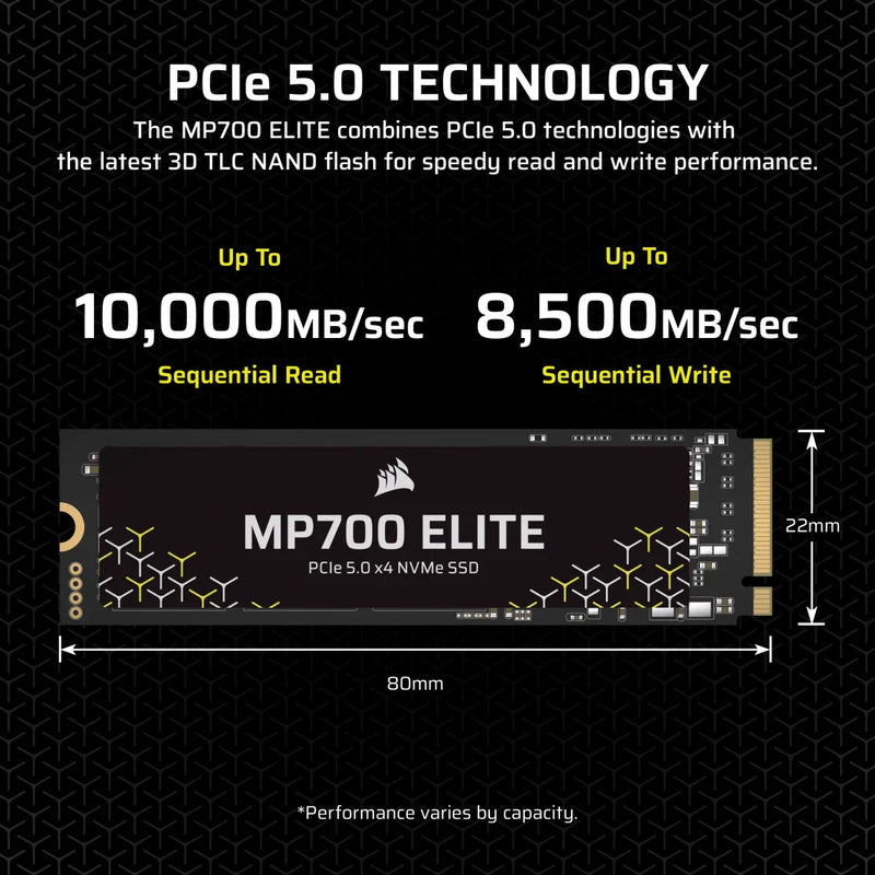 [New Year Promotion] CORSAIR 2TB MP700 ELITE CSSD-F2000GBMP700ENH PCIe 5.0 (Gen 5) x4 NVMe M.2 SSD